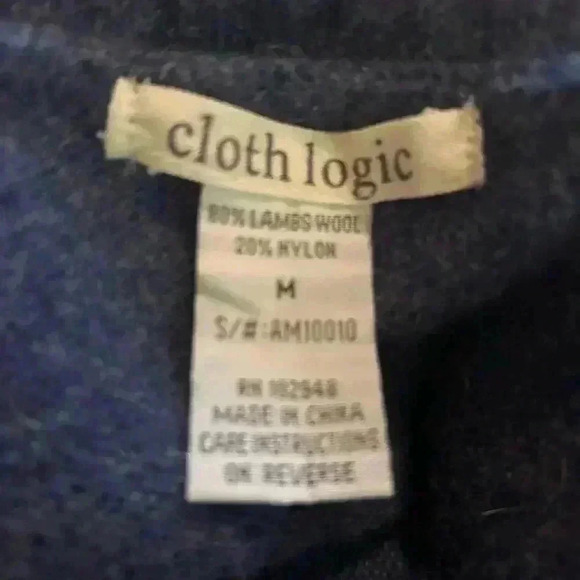 Cloth Logic Women’s Lambs Wool Sweater. Medium . Green, Blue. Preowned. - Picture 4 of 4